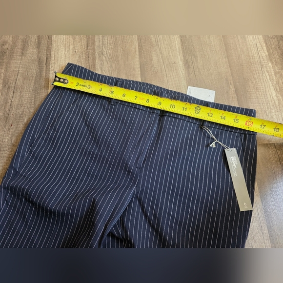 Nwt LOFT MARISA skinny Pinstripe Stripes Navy Blue 6 Tall Pants Classy Business - Picture 10 of 12